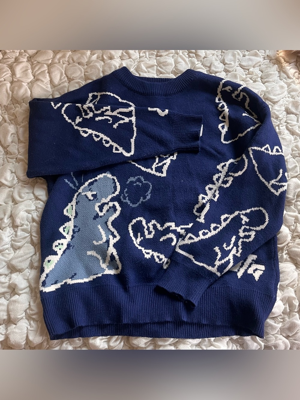 Navy Dinosaur Knit Sweater